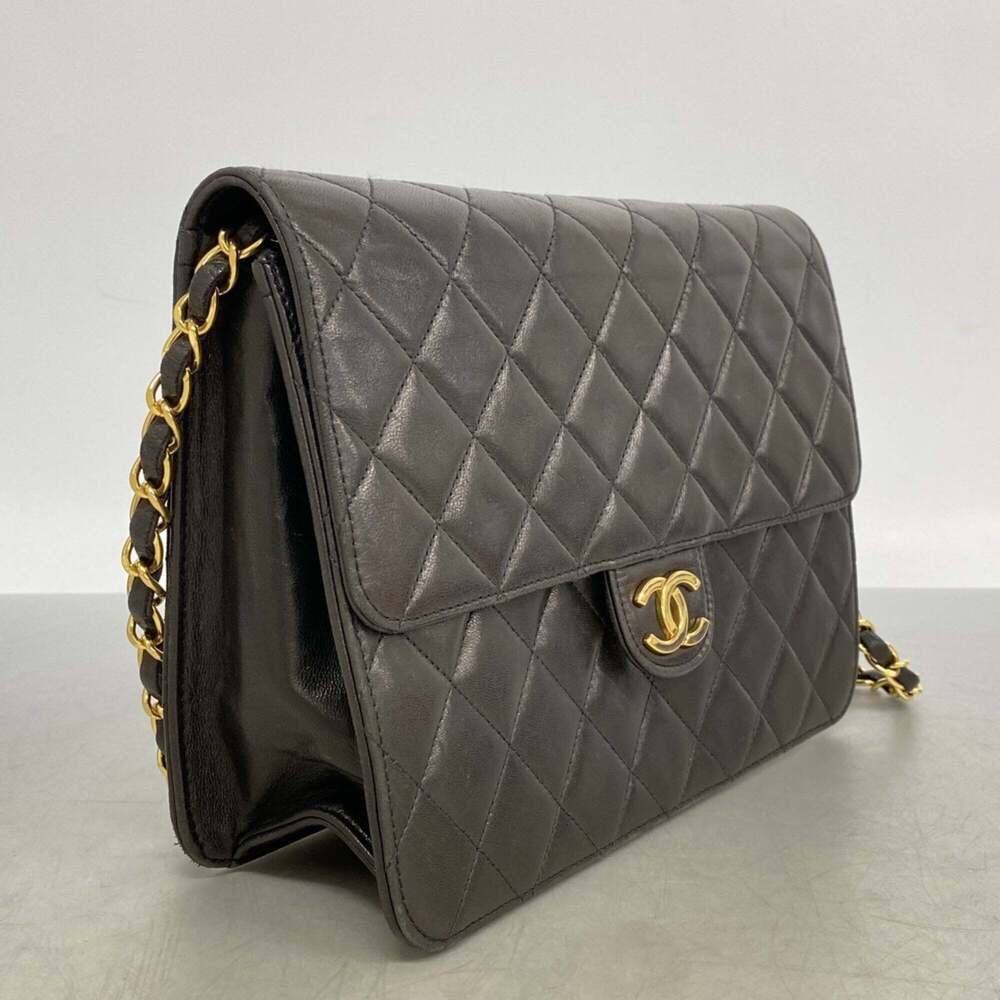 Chanel Matelassé Chain Shoulder Bag, Lambskin, Black, Women's - Picture 2 of 11